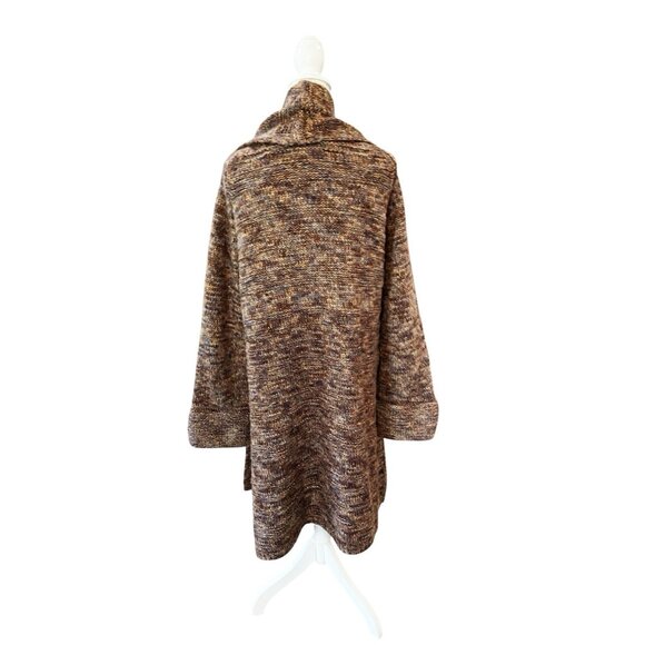 Soft Surroundings 3X Brown Marled Metallic Long Cardigan Sweater Open Front Cozy - Picture 5 of 10